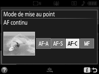 les modes AF